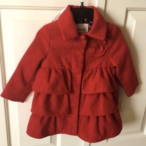 Red ruffled coat -12 months